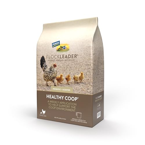FLOCKLEADER Healthy Coop, Litter Additive for Chicken Coop with Probiotic & Acidifier, Reduces Odor, Wetness & Bacteria, 6lbs