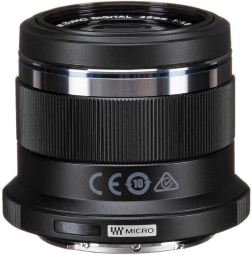 OM SYSTEM OLYMPUS M.Zuiko Digital 45mm F1.8 Black For Micro Four Thirds System Camera, Compact Design, Beautiful Bokeh, Bright