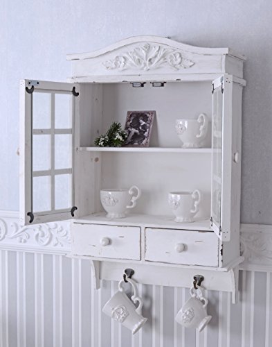 Vintage Hängeschrank Weiss Schrank Shabby Chic Hängevitrine Wandschrank mxa021 Palazzo Exclusiv - Image 4