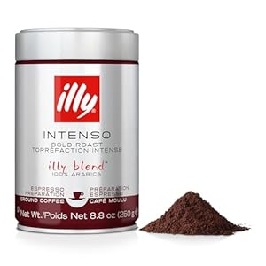 Illy Intenso Ground Espresso Coffee, Bold Roast, Intense, Robust And Full Flavored With Notes Of Deep Cocoa, 100% Arabica Coffee, No Preservatives, 8.8 Ounce (Pack Of 1) Illy Intenso Ground Espresso Coffee Bold Roast Intense Robust And Full Flavored With Notes Of Deep Cocoa 100 Arabica Coffee No Preservatives 88 Ounce Pack Of 1