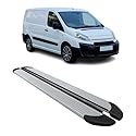 OMAC Seitenschweller Trittbretter Schweller kompatibel mit Citroen Jumpy 2006-2016 L1 Kurzer Silber Alu