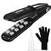 Professional 450F Ceramic Vapor Steam Hair Straightener with Argan Oil Infusion Steam Flat Iron Ceramic Vapor Fast Heating Iron (Color:Black)