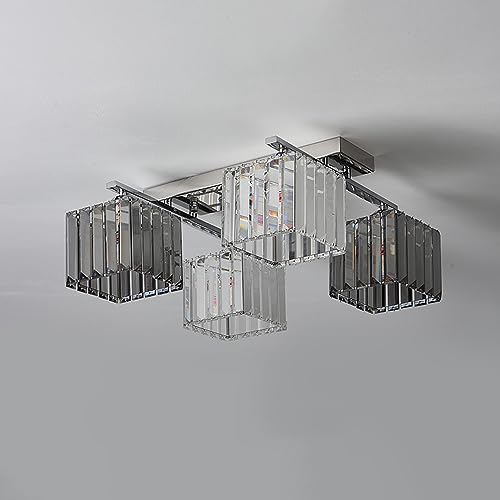 Plafonnier en verre cristal rétro à 4 lampes pour éclairage de cuisine - 2