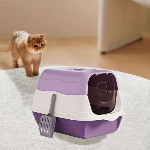 Arenero cerrado extra grande para gatos con tapa y base antideslizante miniatura 2