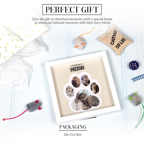 Placa cuadrada de fotos de huella Meow de 9 pulgadas, el regalo ideal para amantes de los gatos 4