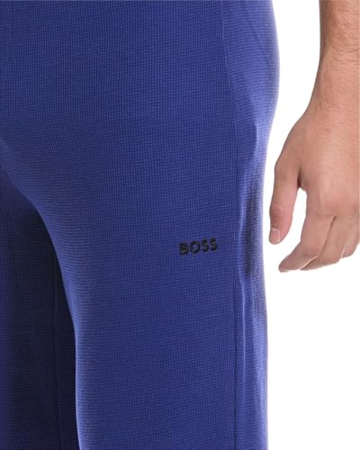 BOSS Men's Waffle Cotton Cuffed Sweatpants3