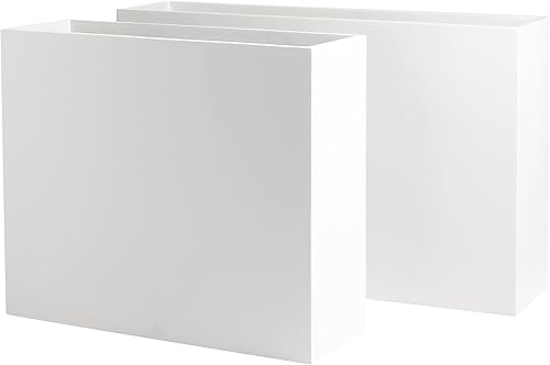 Miniatura 3 de Calistoga - Maceta alta rectangular de fibra de vidrio, color blanco, 48 pulgadas