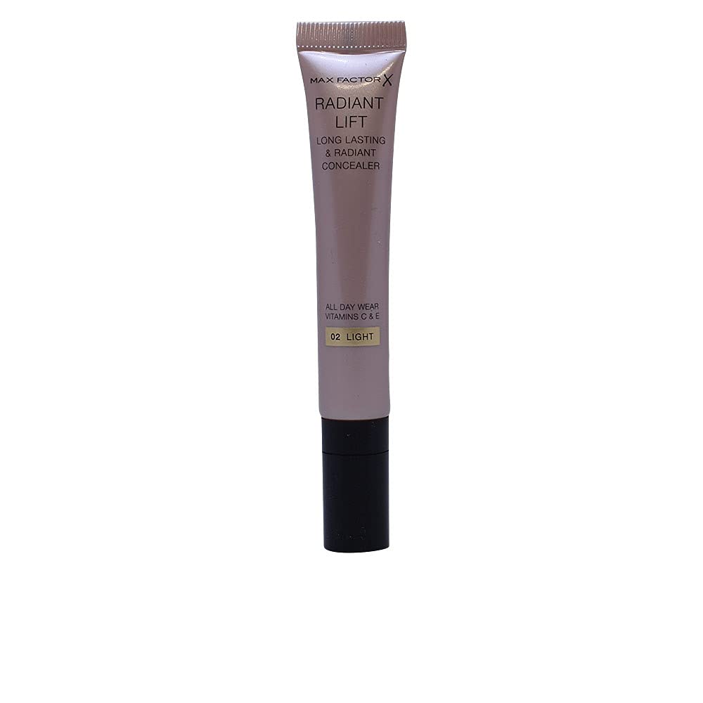 Max Factor Radiant Lift Hydrating and Brightening Concealer, Vitamins C and E, 02 Light, 7ml