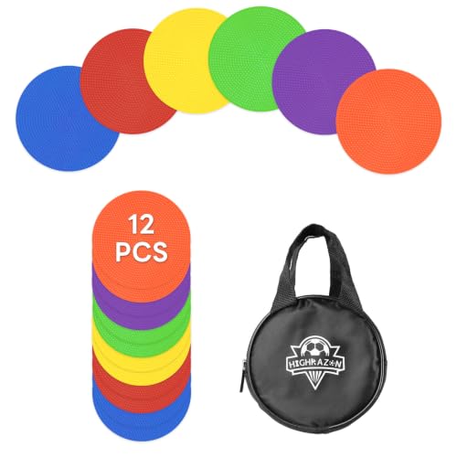 HIGHRAZON 4 Inch 12 Pcs Poly Spot Markers, Non-Slip Floor Dots
