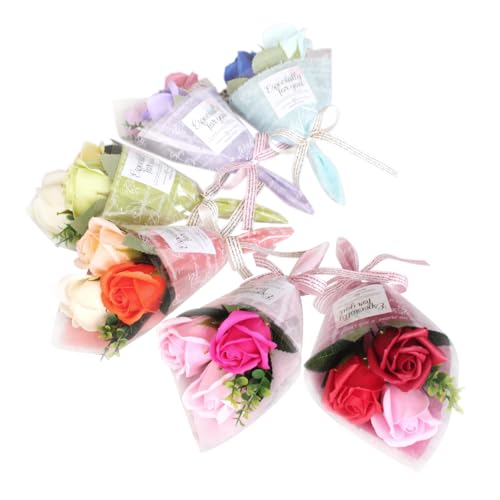 A.Dear プチブーケ ソープフラワー 花束 3輪 バラ ローズ ひまわり 桜 カーネーション 卒業 卒園 入学 入園 ウェディング送迎 2次会プレゼント 発表会 パーティー イベント 開店 周年 記念用 記念品 ノベルティ プチギフト カラフル バラ ローズ 薔薇 アロマ 香り 石けん クリスマス 福袋 迎春 お年賀 謹賀新年 ご挨拶 景品 (さくらピンクA) [5]