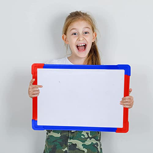 Image of Eduway Glossy Marker Surface 2 in 1 Whiteboard + Green Chalk Board Slate On Back Side, Best for Kids Learning and Office Use (Size:15x12 Inch | 38x30 cms)