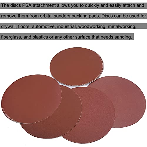 Image of 18 PCS 12 inch PSA Sanding Discs - 3 Each of 80, 100, 120, 180, 240, 400 Grit - 12 Inch Sandpaper Discs with PSA Self Adhesive for Drywall, Floor, Woodworking, Auto for Power Sander