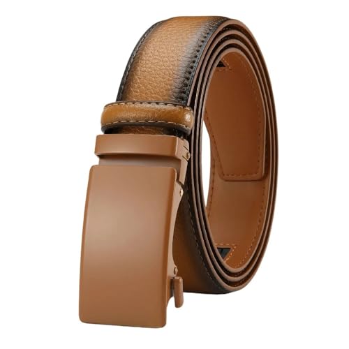 Men's Business Leather Belt, Adjustable Metal Buckle Casual Belt, Sliding Ratchet Belt 40Cx31wps-Yw 135cm