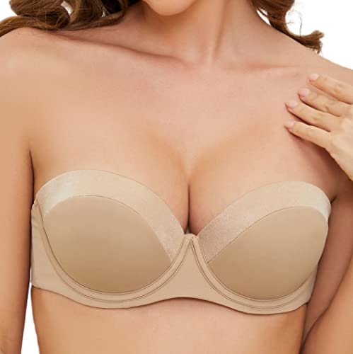 Image of SEA BBOT Push Up Strapless Bra for Women Anti-Slip Padded Multiway Bra