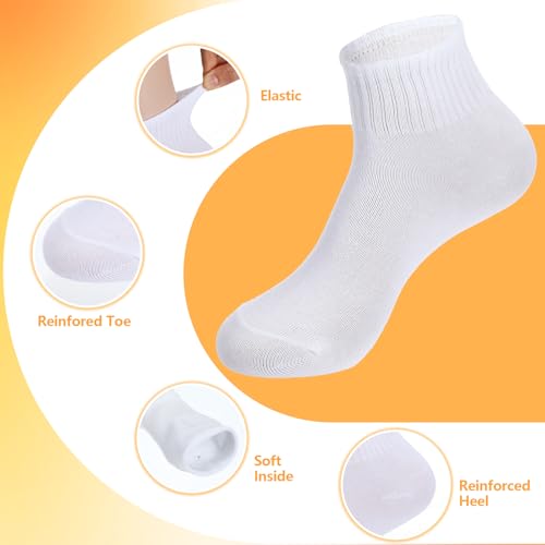 48 Pairs Mens Quarter Ankle Socks Athletic Cotton Crew Sock for Men Running (Black, White, Gray)2