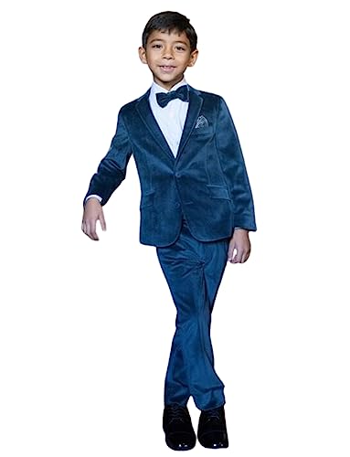 Costume en velours garçon deux pièces style tuxedos élégant