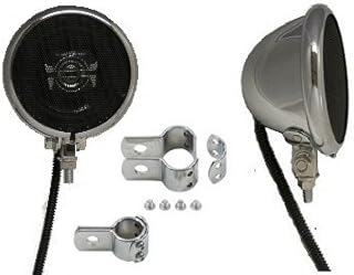 Kicker Chrome Motorcycle Speakers - with 1 Inch Clamps - Unplugged Edition
