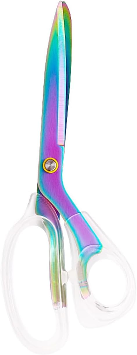 1PCS Fabric Scissors - Dressmaking Scissors - Stainless Steel Titanium Plated Material - Sewing Use for Fabric Clothes Alterations Craft - Clear PP Handle 10 Inch