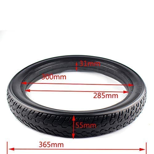 Schlauchloser Reifen 16 X 3.0 Zoll (40,6 Cm) Für E-Bikes, Elektroroller & Kinderfahrräder – Gummibereifung, 436x80 Mm, Schwarz