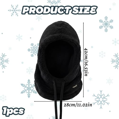 JazRvr Kapuzenschal Damen 2-in-1, Weiche Fleece Schalmütze mit integriertem Schal, Atmungsaktiv & Warm, Für Spaziergänge, Einkäufe und Reisen