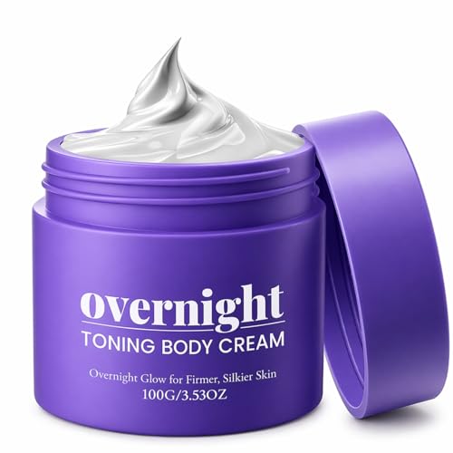 Overnight Body Cream for Women Body Firming Cream & Body Toning Cream Tighten and Lift Skin Rich Creamy Texture Fast Absorbing Night Body Care for Smoother-Looking More Refined Skin 100g