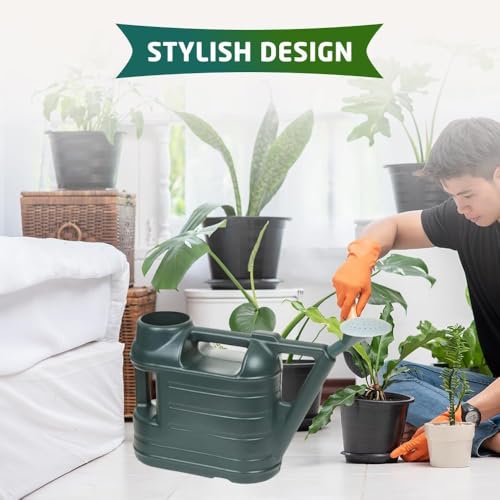 Garden Watering Can with Sprinkler Rose, 6.5 Litre, Green 2 Garden Watering Can with Sprinkler Rose, 6.5 Litre, Green - Image 2