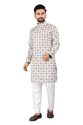 Image of Trustous Kurta Pyjamas set for Mens | Pyjamas with kurta PRINTED and classis look |KURTA Pyjamas SET