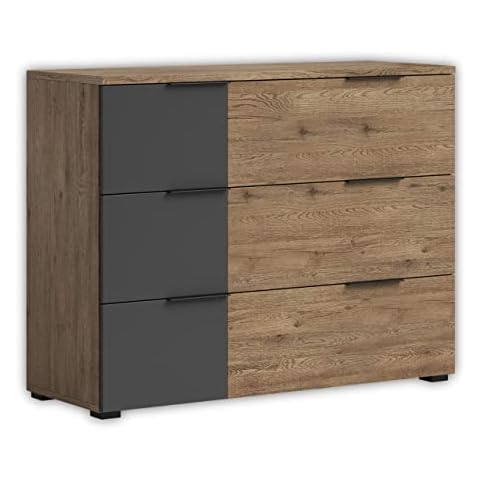 Stella Trading LINEA Moderne Schlafzimmer Kommode in Bartex Eiche Optik Cover