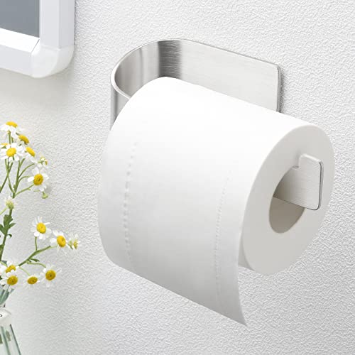 Porte-Papier Toilette Autocollant - sans perçage en Acier Inoxydable pour Cuisine et Salle de Bain, Argenté Cover