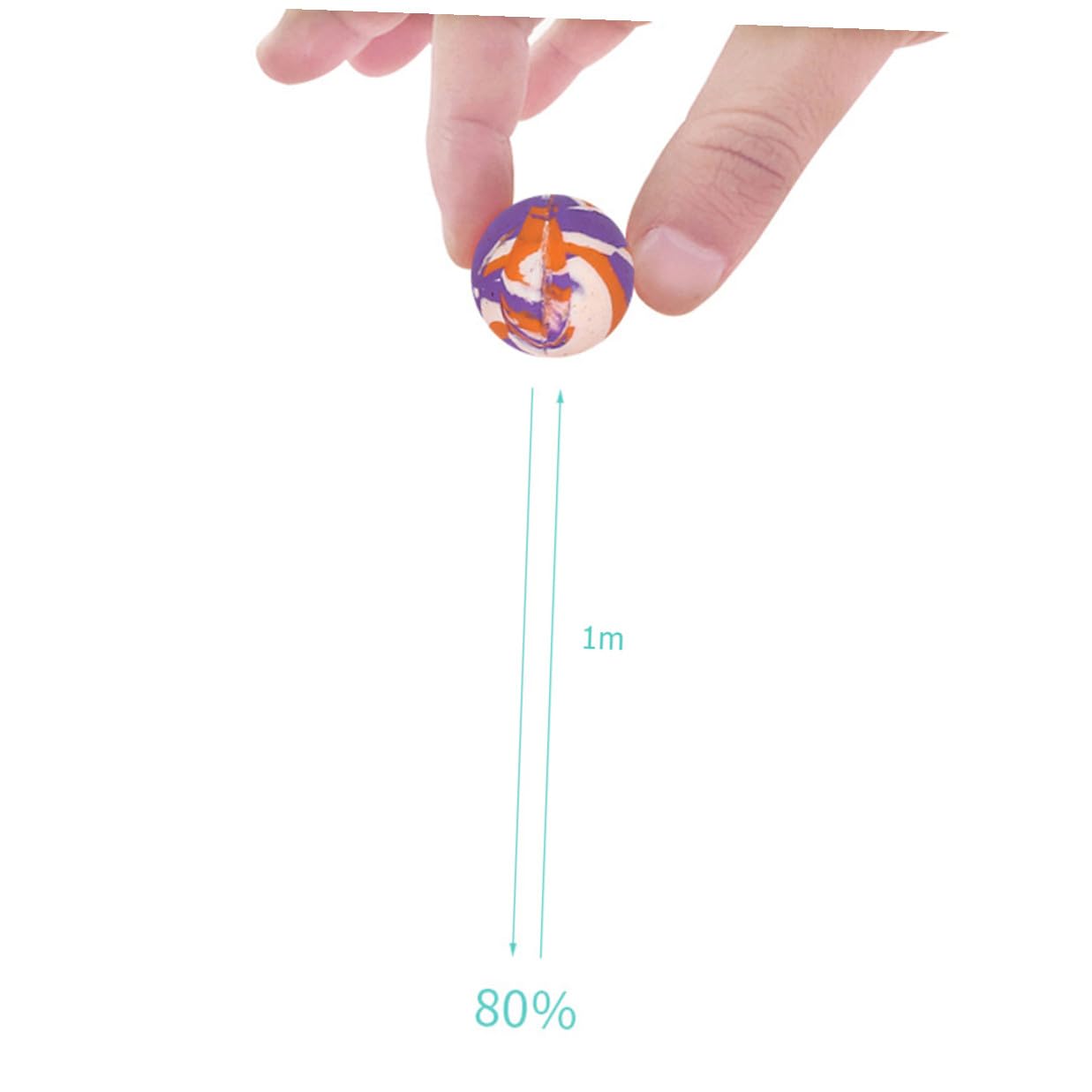 Lurrose 100 Palline di Gomma Elastiche di 32mm per Bambini, Giocattolo Creativo e Sicuro, Perfette per Giochi e Festa dei Bambini Confezione da 100 Pezzi Stili Multipli