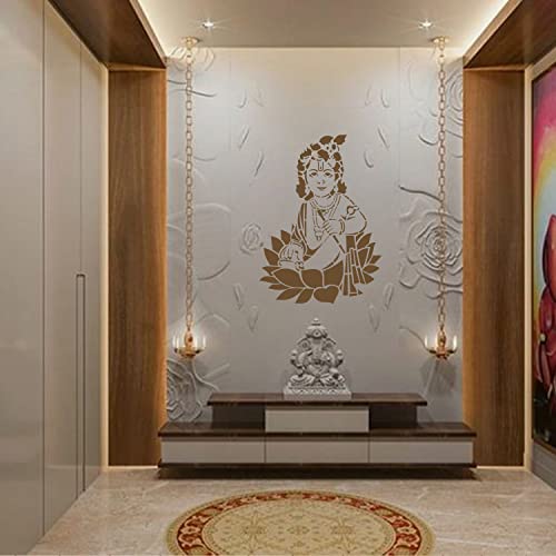 Image of Kayra Decor Kanha Stencils for Wall Painting - Pack of 1, 24 inch x 40 inch - (KDS36002)