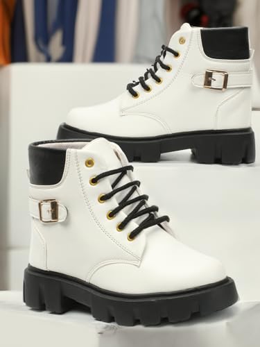 Image of PrasKing Women's Trendy Casual Boot High Ankle Heel for Girls Boot