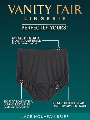 Image of Vanity Fair Women's High Waisted Underwear, Full Coverage Ladies Panties, Perfectly Yours Briefs