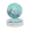Miwen Coasters for Drinks, Marble Pattern (Teal+Gold),Absorbent Ceramic Stone with Cork Back, 4.25'' Large Diam, Prevent… 41iXqWCFH9L. SS100