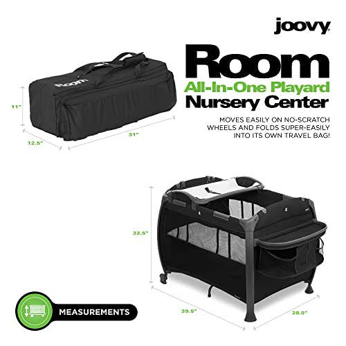 Image of Joovy Room-Playard, Nursery Center, Bassinet, Changing-Table, Black | Joovy Room-Playard, Nursery Center, Bassinet, Changing-Table, Black