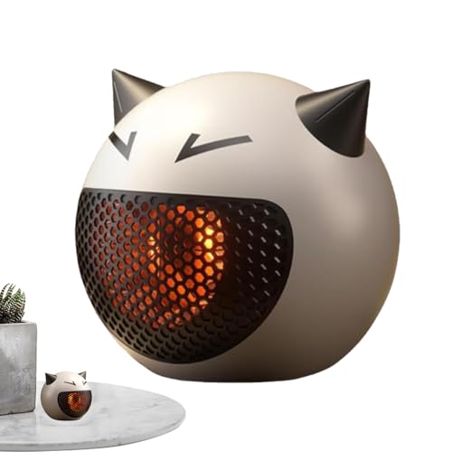 Calentador pequeño | Calentador personal con forma de gato | Ventilador cerámico | Calentador compacto 500 W rápido en 3s, seguro contra sobrecalentamiento, portátil y económico para casa