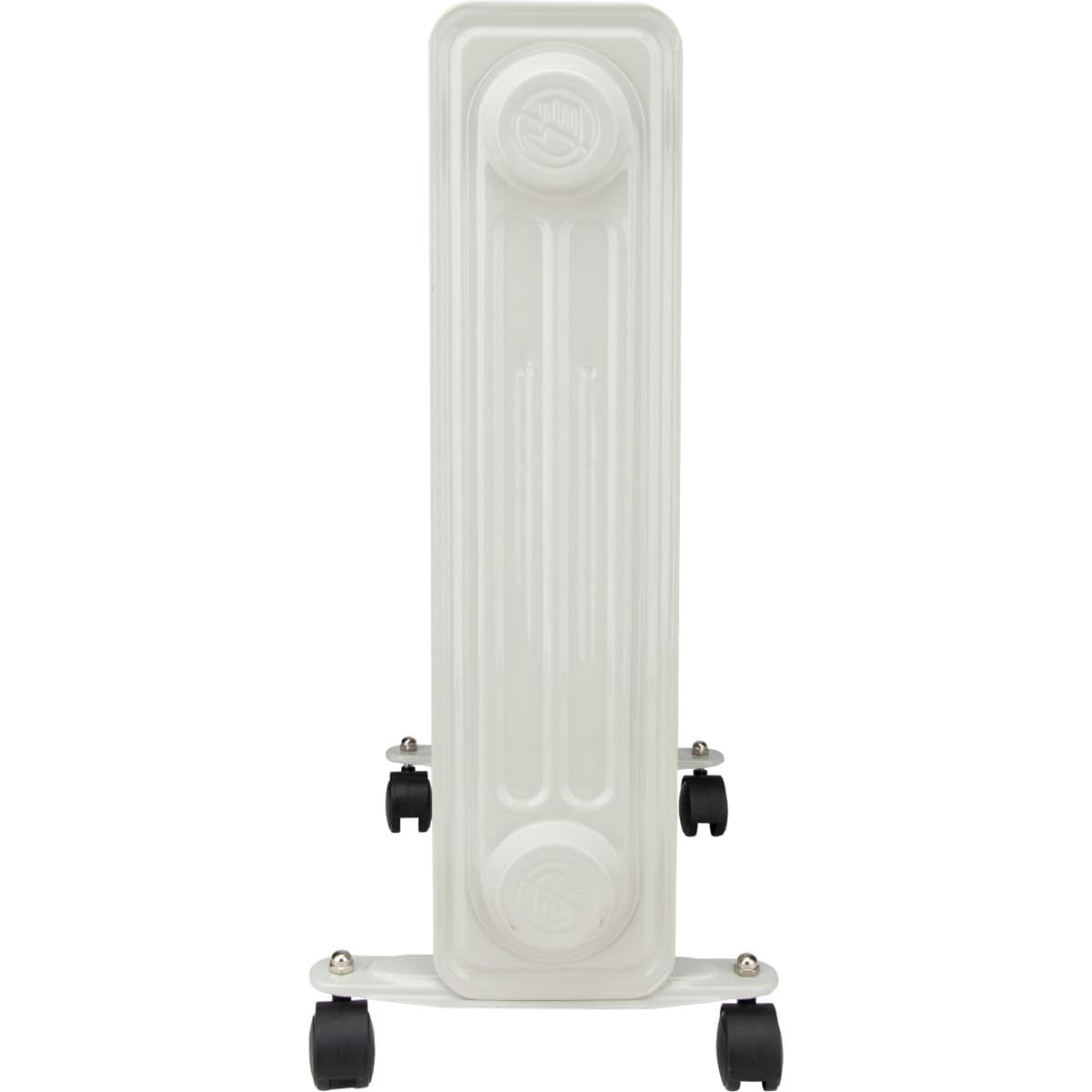 VOLTMAN, Radiador de aceite móvil de 2500 W, Termostato regulable, De 3 a 5 niveles de calefacción, Ruedas integradas, Silencioso, Ideal para salas de estar, Blanco