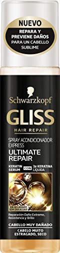 Gliss Spray après-shampooing Express Ultimate Repair - 200 ml - pour cheveux très abîmés - Schwarzkopf