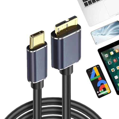 Lunaobrik Cable de datos - USB C FAST, 5 Gbit/S | SSD compatible, HDD, ordenador, teléfono, tableta, accesorio sostenible trenzado, adaptador universal, memoria externa de alto rendimiento