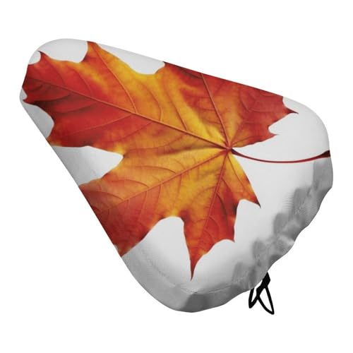 Fall Leaf Bike Seat Cover for Men Women, Waterproof & Dustproof Bike Seat Cushion with Drawstring, Adjustable Bicycle Saddle Cover for Or Rain & Sun Protection