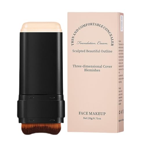 barra de contorno, barra correctora - Barra facial de base natural con brocha - Barras de contorno, maquillaje de base hidratante para diferentes tonos y matices de piel