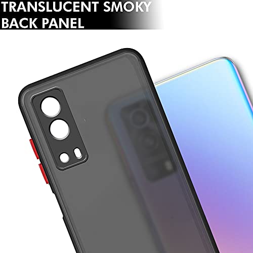 Image of TheGiftKart Translucent Hybrid Back Case Cover for iQOO Z3 5G | Smoked Matte Back | 360 Degree Protection | Protective Hard Back Case Cover for iQOO Z3 5G (TPU & PC | Black Bumper)