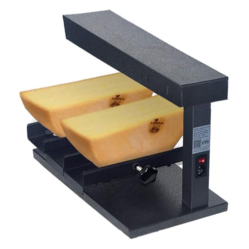 UKDUANWEI Commercial Cheese Melter,Electric Raclette Cheese Grill Melter,Rapid Heating Raclette Grill,Raclette Melting Machine,with 2 Pieces of Tiltable Adjustable Half Cheese Wheel