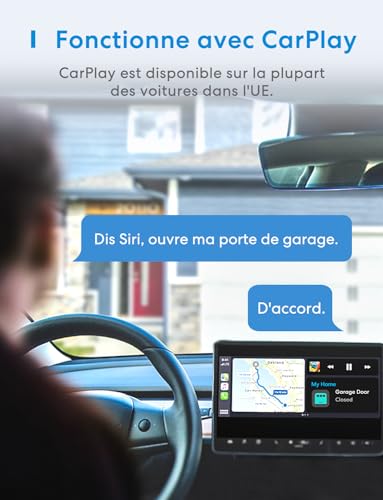 Meross Ouvre-Porte de Garage Connecté avec Antenne Externe, Moteur de Porte de Garage WiFi avec 3 Portes Supportées Compatible avec Apple HomeKit, Alexa et Google Home, Contrôle Vocal à Distance