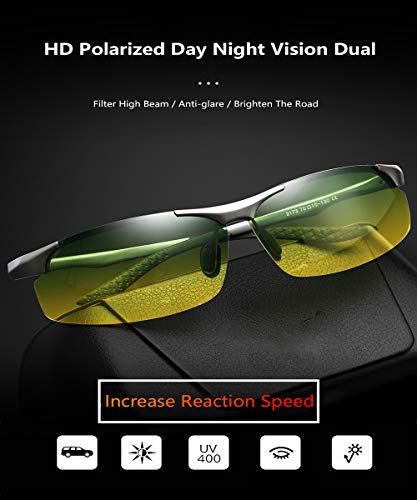 GUZTAG Polarized Glasses for Men & Women – Night Vision Driving/Sun Glasses with Aluminum Frame Sports Sunglasses4