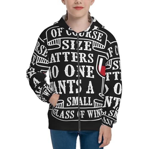 Wine Funny Kid Hoodies Boys Zip Up Sweatshirts Girls Pullover with Pocket3
