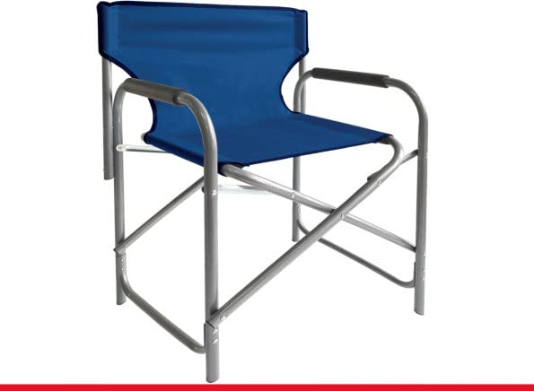 WeGeek, Silla de Director Plegable de Acero con asa de Transporte. Color Azul. Dimensiones: 56 x 46 x 81 cm