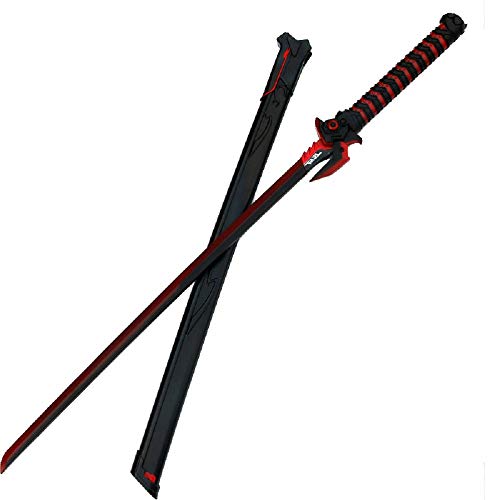 damdos Halloween Prop 41inch OW Anime Cosplay Gen ji Swords with Scabbard Evil Spirit Sheath Knife Dragon Blade Shimad PU Foam Birthday Gifts