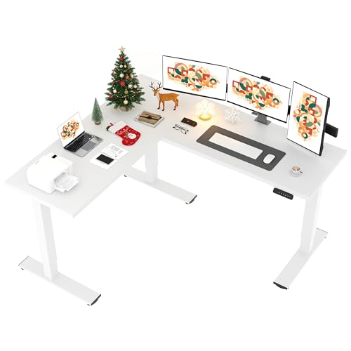 Image of SANODESK 71 inch Reversible L-Shaped Electric Standing Corner Computer Desk