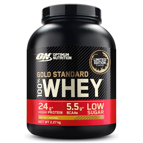 Optimum Nutrition - Suero De Leche 100% Oro (2,27 Kg) - Proteína de suero - Mezcla de concentrado e isolado - Caramelo salado